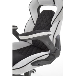 Scaun gaming Halmar Sonic, inaltime reglabila 115-124cm, spatar matlasat, cotiere reglabile, textil, negru/gri