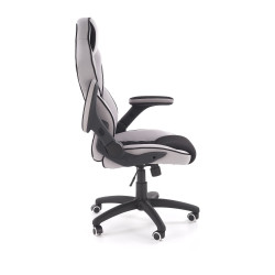 Scaun gaming Halmar Sonic, inaltime reglabila 115-124cm, spatar matlasat, cotiere reglabile, textil, negru/gri