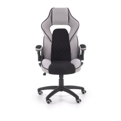 Scaun gaming Halmar Sonic, inaltime reglabila 115-124cm, spatar matlasat, cotiere reglabile, textil, negru/gri