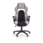 Scaun ergonomic de gaming, inaltime si cotiere reglabile, roti cauciucate, spatar matlasat, negru/gri Scaun ergonomic de gaming, inaltime si cotiere reglabile, roti cauciucate, spatar matlasat, negru/gri