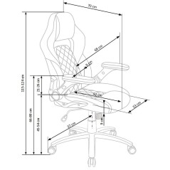Scaun gaming Halmar Sonic, inaltime reglabila 115-124cm, spatar matlasat, cotiere reglabile, textil, negru/gri