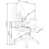 Scaun gaming Halmar Sonic, inaltime reglabila 115-124cm, spatar matlasat, cotiere reglabile, textil, negru/gri
