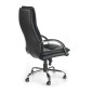 Scaun directorial Stanley, clasic, inaltime reglabila, roti cauciucate, baza metal, functie de blocare, piele, negru