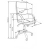 Scaun directorial Halmar Stanley, inaltime reglabila 108-115cm, roti cauciucate, piele, negru