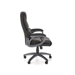 Scaun directorial Halmar Steven, inaltime reglabila 111-119cm, spatar matlasat, piele, negru