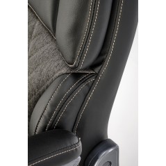 Scaun directorial Halmar Steven, inaltime reglabila 111-119cm, spatar matlasat, piele, negru