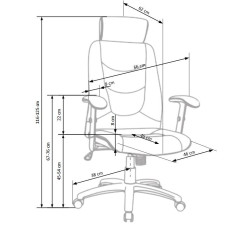 Scaun directorial Halmar Stilo 2, inaltime reglabila 116-125cm, cotiere reglabile, stofa, gri