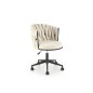 Scaun de birou, stil glamour, inaltime reglabila, functie blocare, roti mobile, baza polipropilena, catifea, bej Scaun de birou, stil glamour, inaltime reglabila, functie blocare, roti mobile, baza polipropilena, catifea, bej