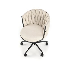 Scaun birou Halmar Talon, inaltime reglabila 75-85cm, stil glamour, functie blocare, functie balansare, catifea, bej