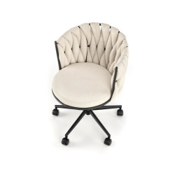 Scaun birou Halmar Talon, inaltime reglabila 75-85cm, stil glamour, functie blocare, functie balansare, catifea, bej