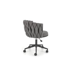 Scaun birou Halmar Talon, inaltime reglabila 75-85cm, stil glamour, functie blocare, functie balansare, catifea, gri