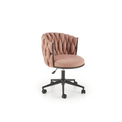 Scaun birou Halmar Talon, inaltime reglabila 75-85cm, stil glamour, functie blocare, functie balansare, catifea, roz