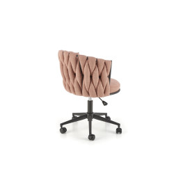 Scaun birou Halmar Talon, inaltime reglabila 75-85cm, stil glamour, functie blocare, functie balansare, catifea, roz