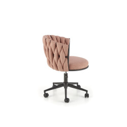 Scaun birou Halmar Talon, inaltime reglabila 75-85cm, stil glamour, functie blocare, functie balansare, catifea, roz