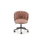 Scaun de birou Halmar Talon, stil glamour, inaltime reglabila, functie blocare, baza PP, catifea roz