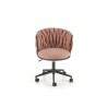 Scaun birou Halmar Talon, inaltime reglabila 75-85cm, stil glamour, functie blocare, functie balansare, catifea, roz