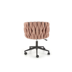 Scaun birou Halmar Talon, inaltime reglabila 75-85cm, stil glamour, functie blocare, functie balansare, catifea, roz
