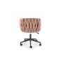 Scaun de birou Halmar Talon, stil glamour, inaltime reglabila, functie blocare, baza PP, catifea roz