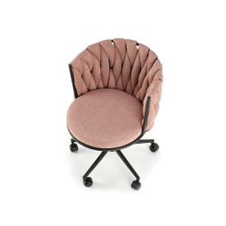 Scaun birou Halmar Talon, inaltime reglabila 75-85cm, stil glamour, functie blocare, functie balansare, catifea, roz