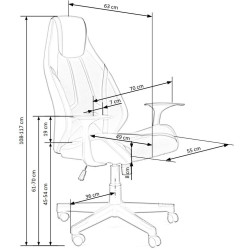 Scaun directorial Halmar Tanger, inaltime reglabila 108-117cm, functie blocare, functie balansare, piele, gri