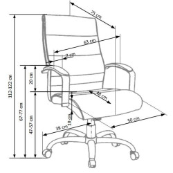 Scaun directorial Halmar Teksas, inaltime reglabila 112-122cm, functie blocare, functie balansare, piele, negru