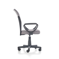 Scaun birou ergonomic pentru copii Halmar Timmy, inaltime reglabila 81-91cm, textil/plasa, gri/negru
