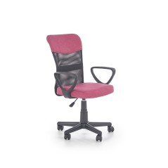 Scaun birou ergonomic pentru copii Halmar Timmy, inaltime reglabila 81-91cm, textil/plasa, roz/negru
