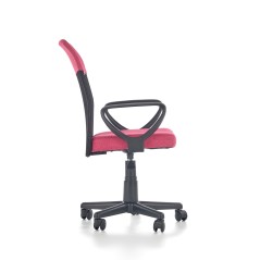Scaun birou ergonomic pentru copii Halmar Timmy, inaltime reglabila 81-91cm, textil/plasa, roz/negru