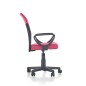 Scaun ergonomic pentru copii, de birou, pivotant, inaltime 81-91cm, baza stabila, functie blocare, textil/mesh, roz/negru