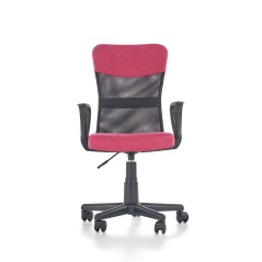 Scaun birou ergonomic pentru copii Halmar Timmy, inaltime reglabila 81-91cm, textil/plasa, roz/negru