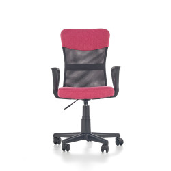 Scaun birou ergonomic pentru copii Halmar Timmy, inaltime reglabila 81-91cm, textil/plasa, roz/negru