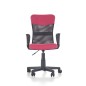 Scaun ergonomic pentru copii, de birou, pivotant, inaltime 81-91cm, baza stabila, functie blocare, textil/mesh, roz/negru