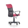 Scaun birou ergonomic pentru copii Halmar Timmy, inaltime reglabila 81-91cm, textil/plasa, roz/negru