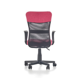 Scaun birou ergonomic pentru copii Halmar Timmy, inaltime reglabila 81-91cm, textil/plasa, roz/negru