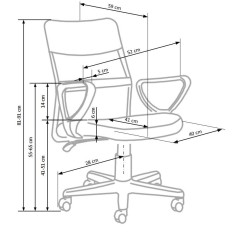 Scaun birou ergonomic pentru copii Halmar Timmy, inaltime reglabila 81-91cm, textil/plasa, roz/negru