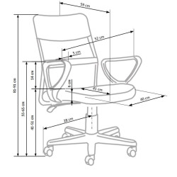 Scaun birou ergonomic pentru copii Halmar Timmy, inaltime reglabila 81-91cm, textil/plasa, roz/negru