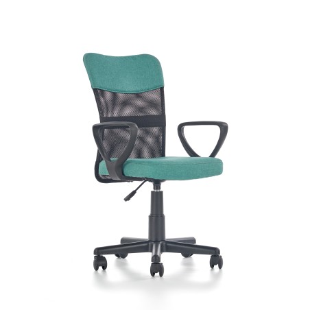 Scaun birou ergonomic pentru copii Halmar Timmy, inaltime reglabila 81-91cm, textil/plasa, verde/negru