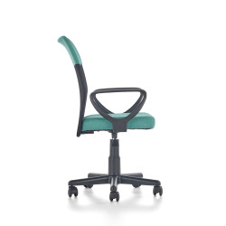 Scaun birou ergonomic pentru copii Halmar Timmy, inaltime reglabila 81-91cm, textil/plasa, verde/negru