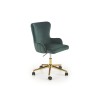 Scaun birou Halmar Timoteo, inaltime reglabila 77-85cm, stil glamour, baza metal, functie blocare, catifea, verde
