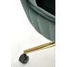 Scaun birou Halmar Timoteo, inaltime reglabila 77-85cm, stil glamour, baza metal, functie blocare, catifea, verde