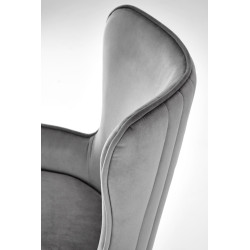 Scaun birou Halmar Timoteo, inaltime reglabila 77-85cm, stil glamour, baza metal, functie blocare, catifea, gri