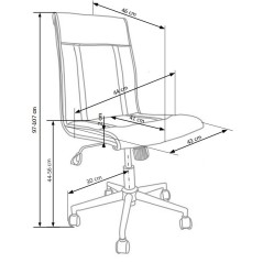 Scaun birou Halmar Tirol, inaltime reglabila 97-107cm, stil clasic, functie blocare, functie balansare, piele, gri