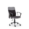Scaun birou Halmar Topic, inaltime reglabila 94-104cm, stil clasic, baza metal, functie blocare, textil, negru/gri