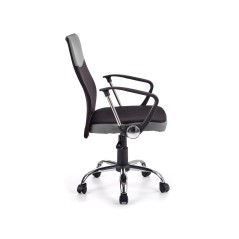 Scaun birou Halmar Topic, inaltime reglabila 94-104cm, stil clasic, baza metal, functie blocare, textil, negru/gri