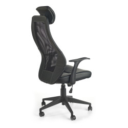 Scaun birou ergonomic Halmar Torino, inaltime reglabila 114-124cm, functie blocare, functie balansare, plasa/piele, negru