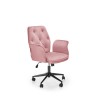 Scaun birou Halmar Tulip, inaltime reglabila 90-100cm, stil glamour, functie blocare, textil, functie balansare, catifea, roz