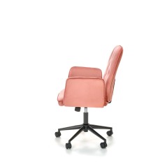 Scaun birou Halmar Tulip, inaltime reglabila 90-100cm, stil glamour, functie blocare, textil, functie balansare, catifea, roz