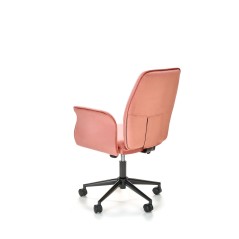 Scaun birou Halmar Tulip, inaltime reglabila 90-100cm, stil glamour, functie blocare, textil, functie balansare, catifea, roz