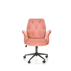 Scaun birou Halmar Tulip, inaltime reglabila 90-100cm, stil glamour, functie blocare, textil, functie balansare, catifea, roz