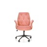 Scaun birou Halmar Tulip, inaltime reglabila 90-100cm, stil glamour, functie blocare, textil, functie balansare, catifea, roz